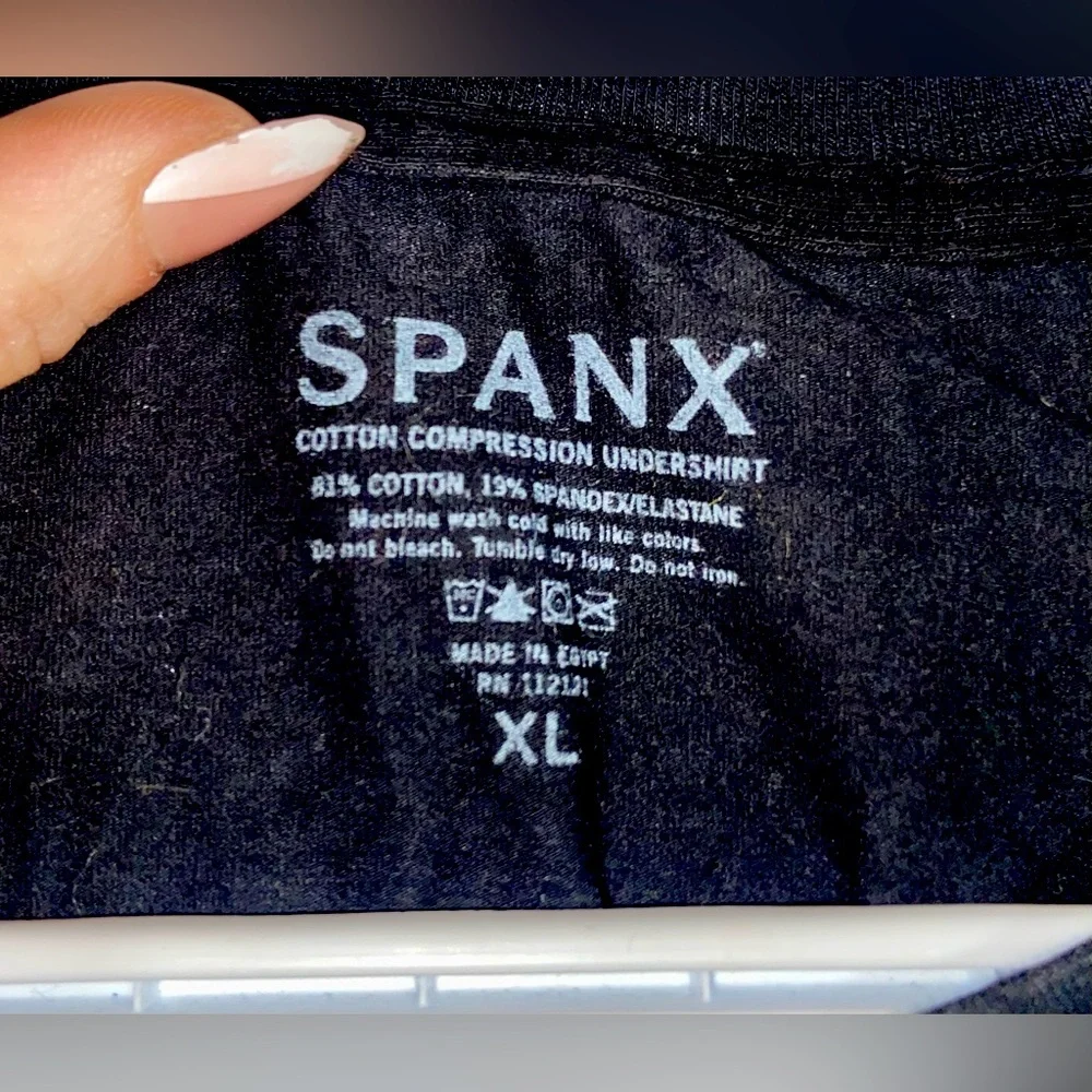 Spanx Men’s Sculpt Crew Neck Black Compression T-Shirt Size XL - Picture 3 of 4